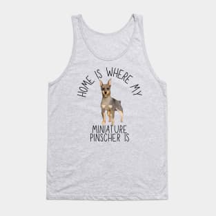 Home is Where My Miniature Pinscher Min Pin Is Dog Breed Watercolor Tank Top